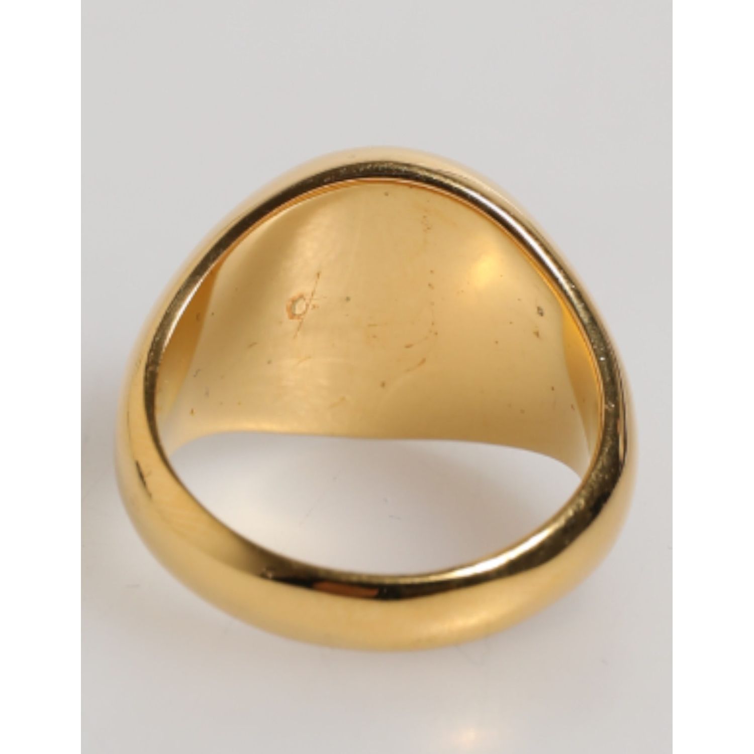 Dolce & Gabbana Gold Tone Real Brass Red DG Logo Men Ring