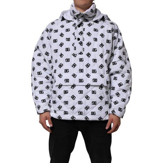 Dolce & Gabbana White DG Monogram Hooded Quilted Jacket JKT41557-48