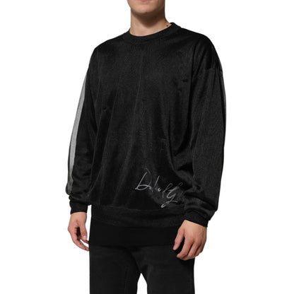 Dolce & Gabbana Black Polyester Pullover Sweatshirt Sweater
