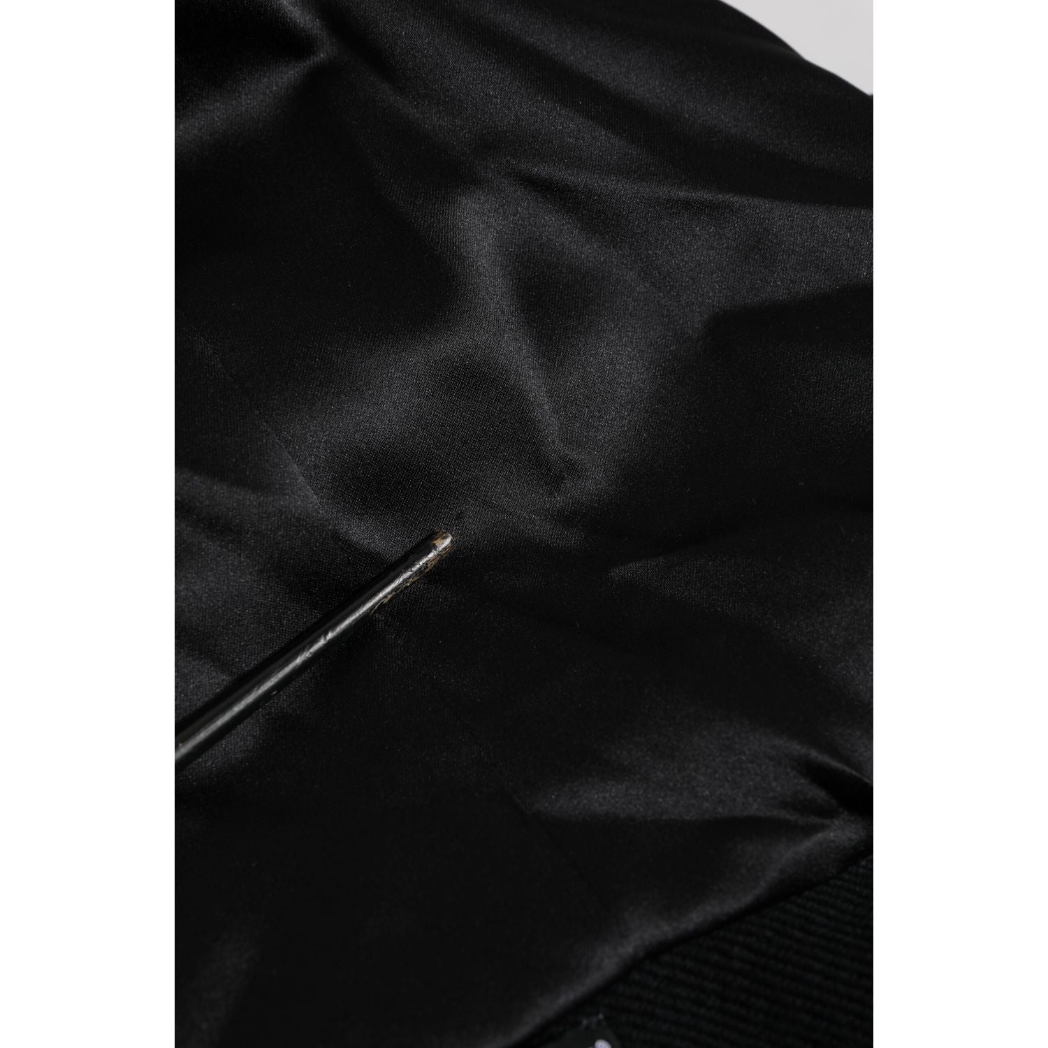 Dolce & Gabbana Black Cotton Plaque Track Cardigan Sweater