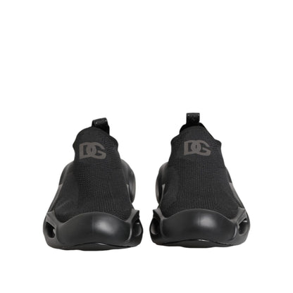 Dolce & Gabbana Black Slip On Wave Low Top Men Sneaker Shoes