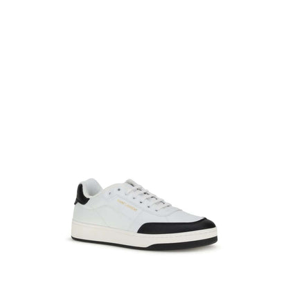 Saint Laurent White Calf Leather Bos Taurus Low Top Sneakers