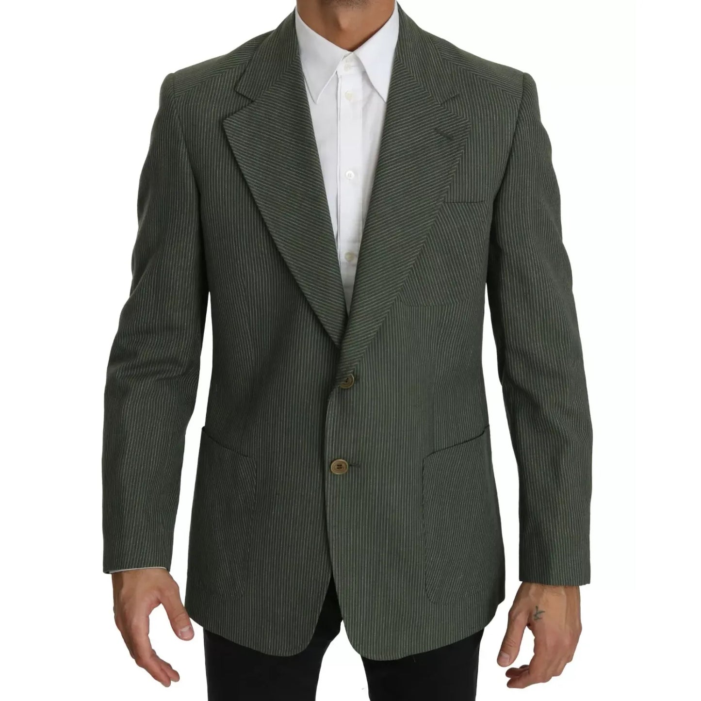 Romeo Gigli Green Linen Blazer One Piece Single Breasted Jacket Romeo Gigli