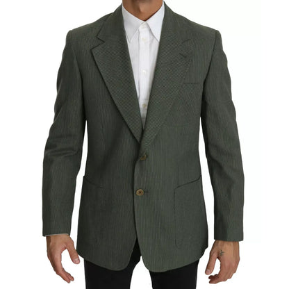 Romeo Gigli Green Linen Blazer One Piece Single Breasted Jacket Romeo Gigli