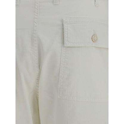 Cruna Cream Cotton Bermuda Shorts
