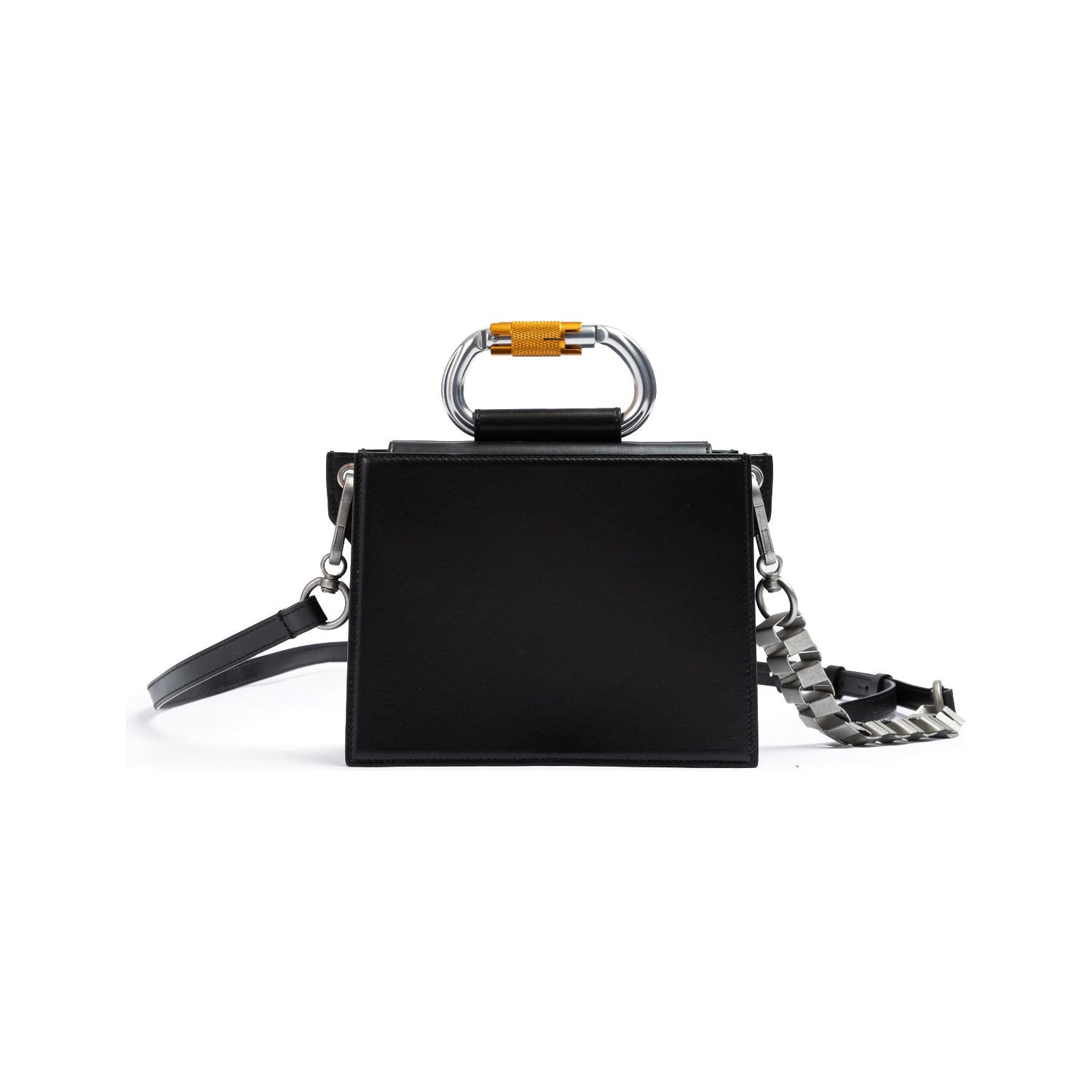 Front view with bag zipped and handles upright.