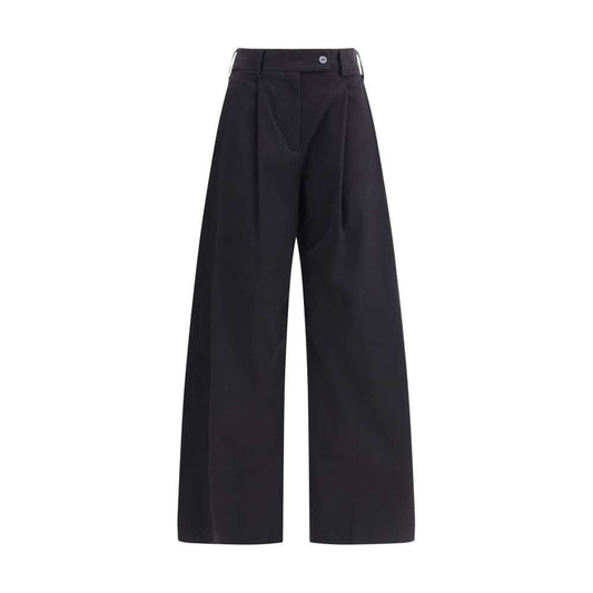 Ella Black Cotton Casual Pants