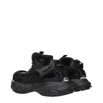 Versace Black Leather Athletic Sneakers