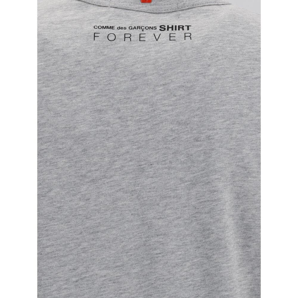 Comme Des Garçons Gray Cotton T-Shirt with back printed logo, crew neck and short sleeves, AW25 collection, regular fit, 100% cotton.