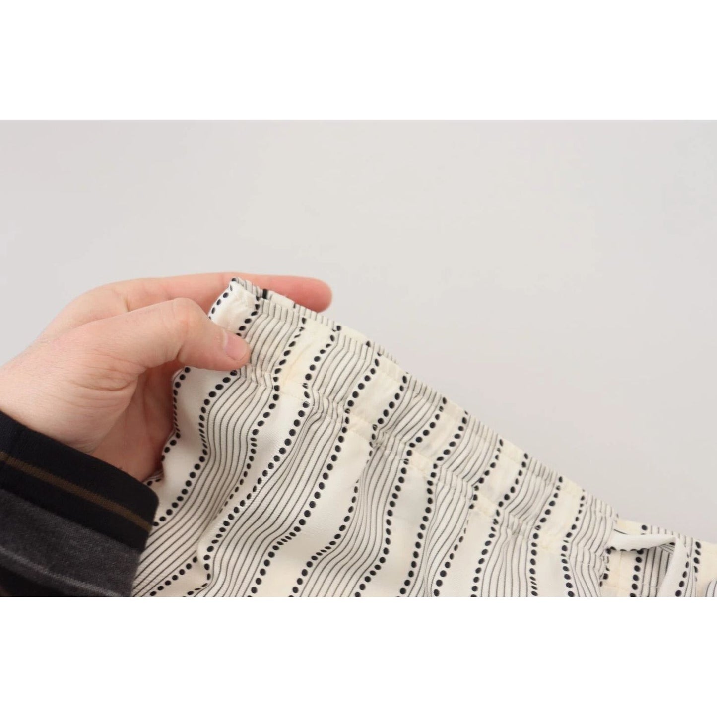 Dolce & Gabbana White Stripes Silk Lounge Trouser Pants PAN74248-48