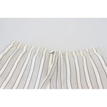 Dolce & Gabbana White Stripes Silk Lounge Trouser Pants PAN74248-48