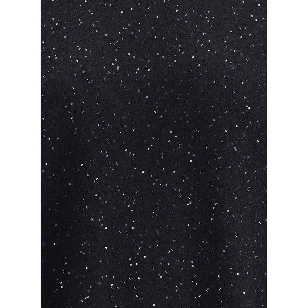 Fabiana Filippi Black Fleece Wool Sweatshirt