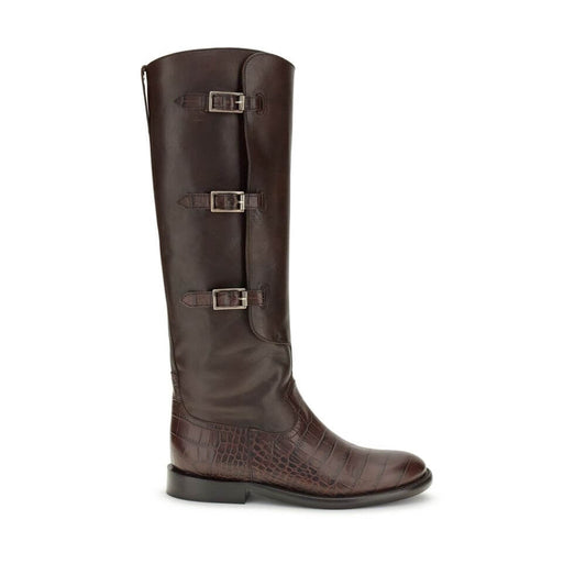 Paris Texas Brown Leather Lace-Up Boots