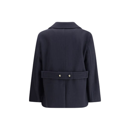 Valentino Blue Fleece Wool Coat