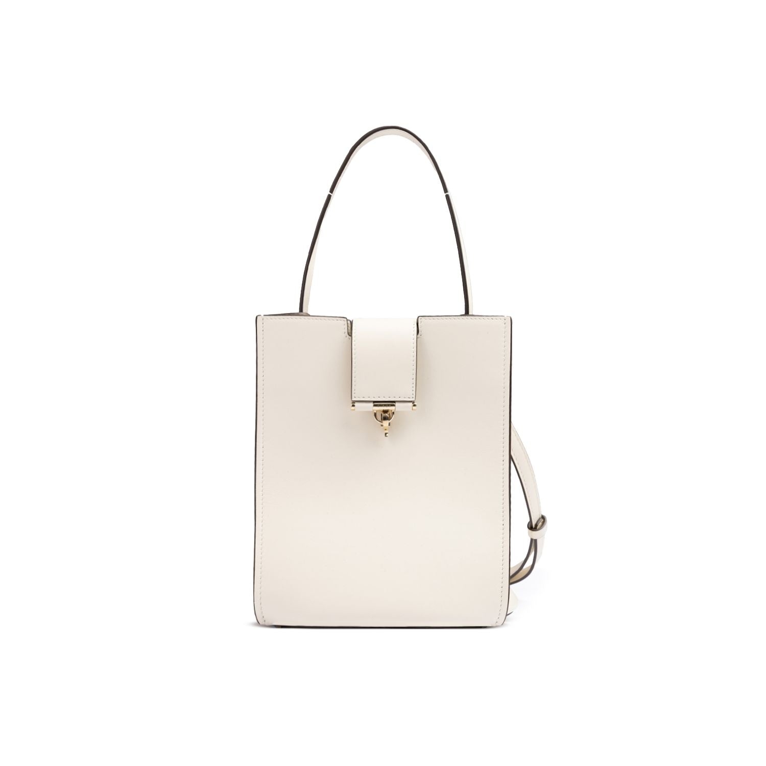 Front view with bag zipped and handles upright.