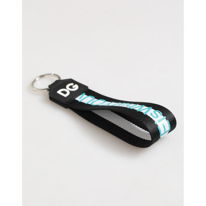 Dolce & Gabbana Multicolor Logo Polyester Brass Holder Keychain Keyring