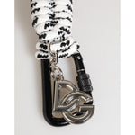 Dolce & Gabbana Multicolor Polyester Tape String DG Logo Keychain Keyring with metal hardware.
