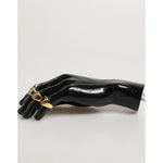 Dolce & Gabbana Gold Tone Brass JAZZ Letter Set 4 Pieces Adjustable Ring on mannequin hand