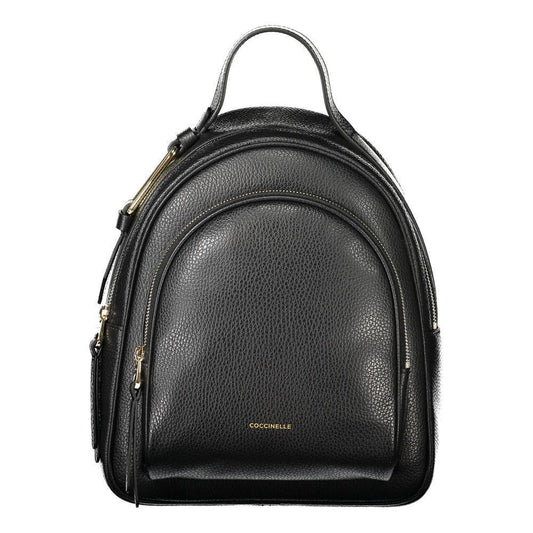 Coccinelle Black Leather Backpack CO-34867