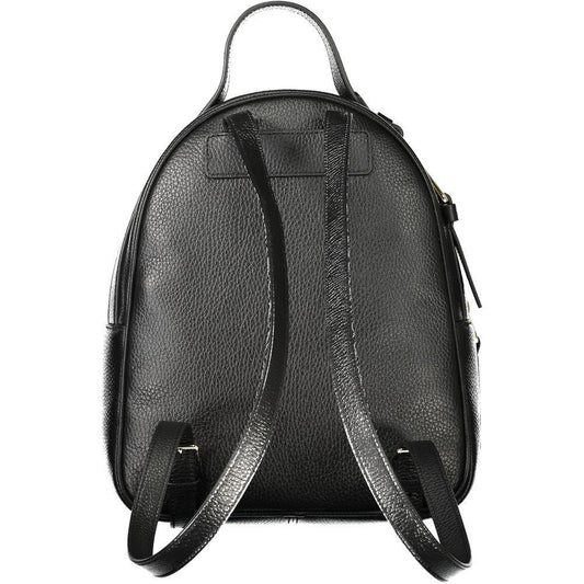 Coccinelle Black Leather Backpack CO-34867