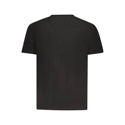 Tommy Hilfiger Black Cotton Men T-Shirt, back view showcasing short sleeves and classic crew neck design.