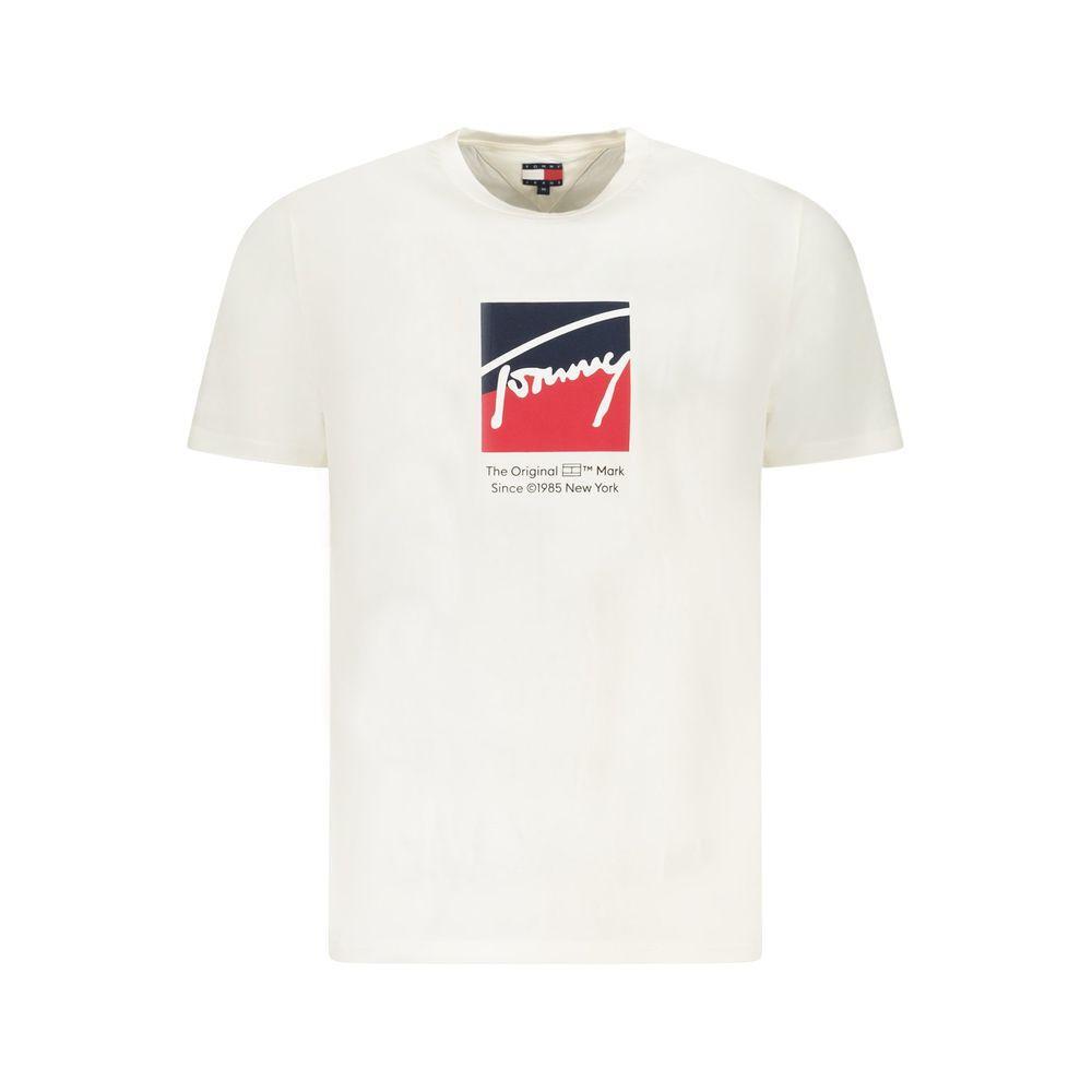 Tommy Hilfiger White Cotton Men T-Shirt TO-39470-S