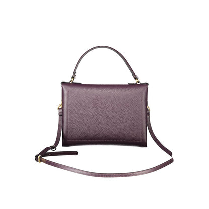 Coccinelle Purple Leather Women Handbag with single handle and adjustable strap, showcasing Italian elegance and exquisite craftsmanship.
