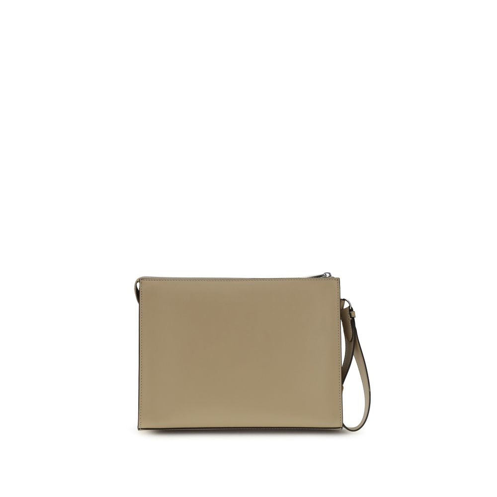 Fendi Beige Leather Clutch Bag