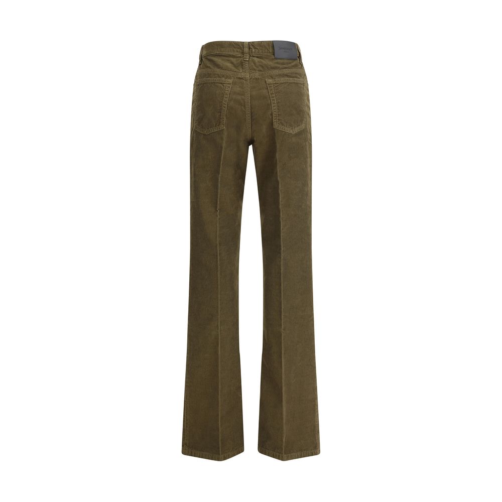 Saint Laurent Green Cotton Casual Pants