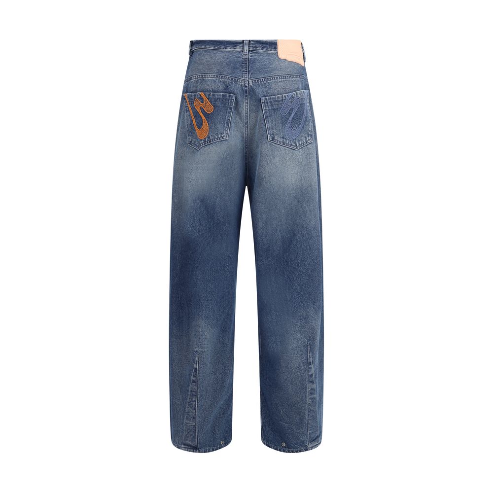 PDF Channel Blue Cotton Relaxed Fit Jeans