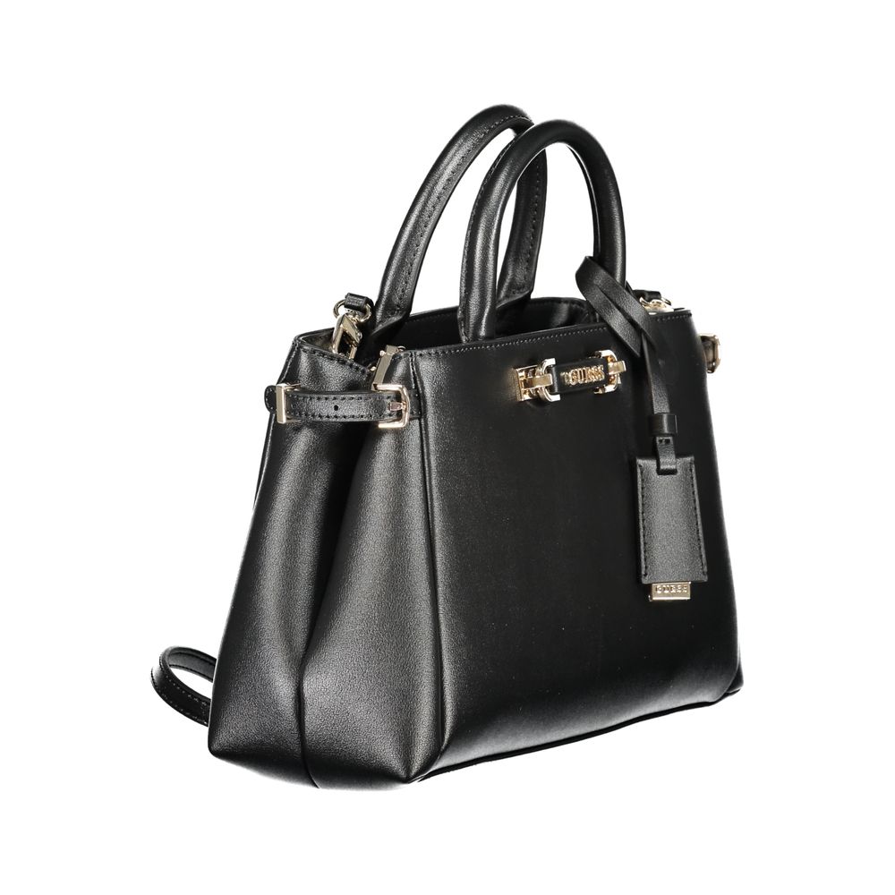 Guess Jeans Black Polyethylene Women Handbag with detachable strap and pockets