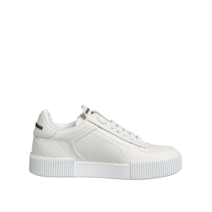 Dolce & Gabbana White Miami Leather Low Top Sneakers Shoes