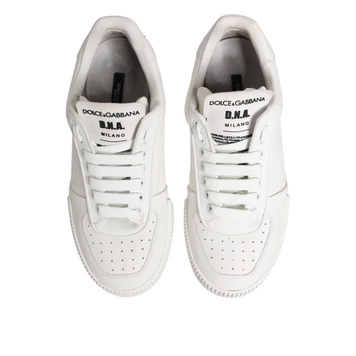 Dolce & Gabbana White Miami Leather Low Top Sneakers Shoes