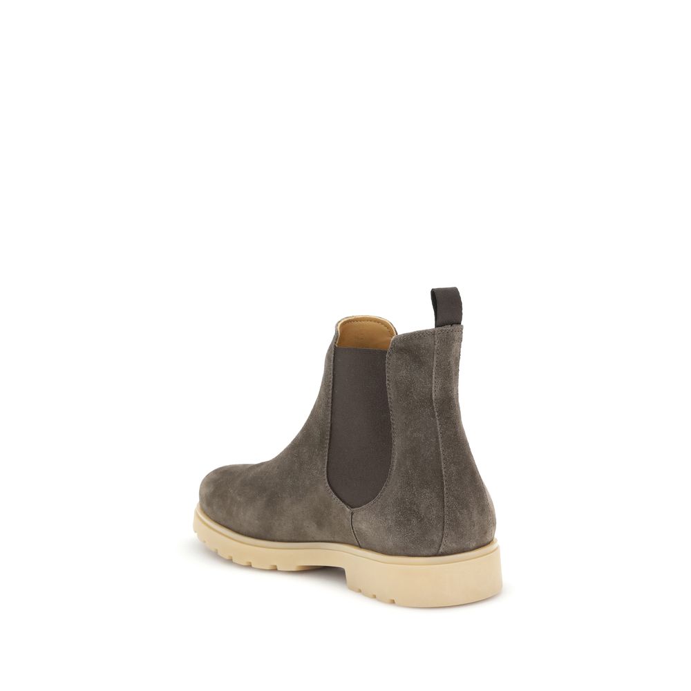 Kiton Brown Rubber Chelsea Boots