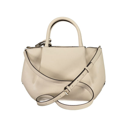 Guess Jeans Beige Polyethylene Women Handbag with detachable strap and dual handles