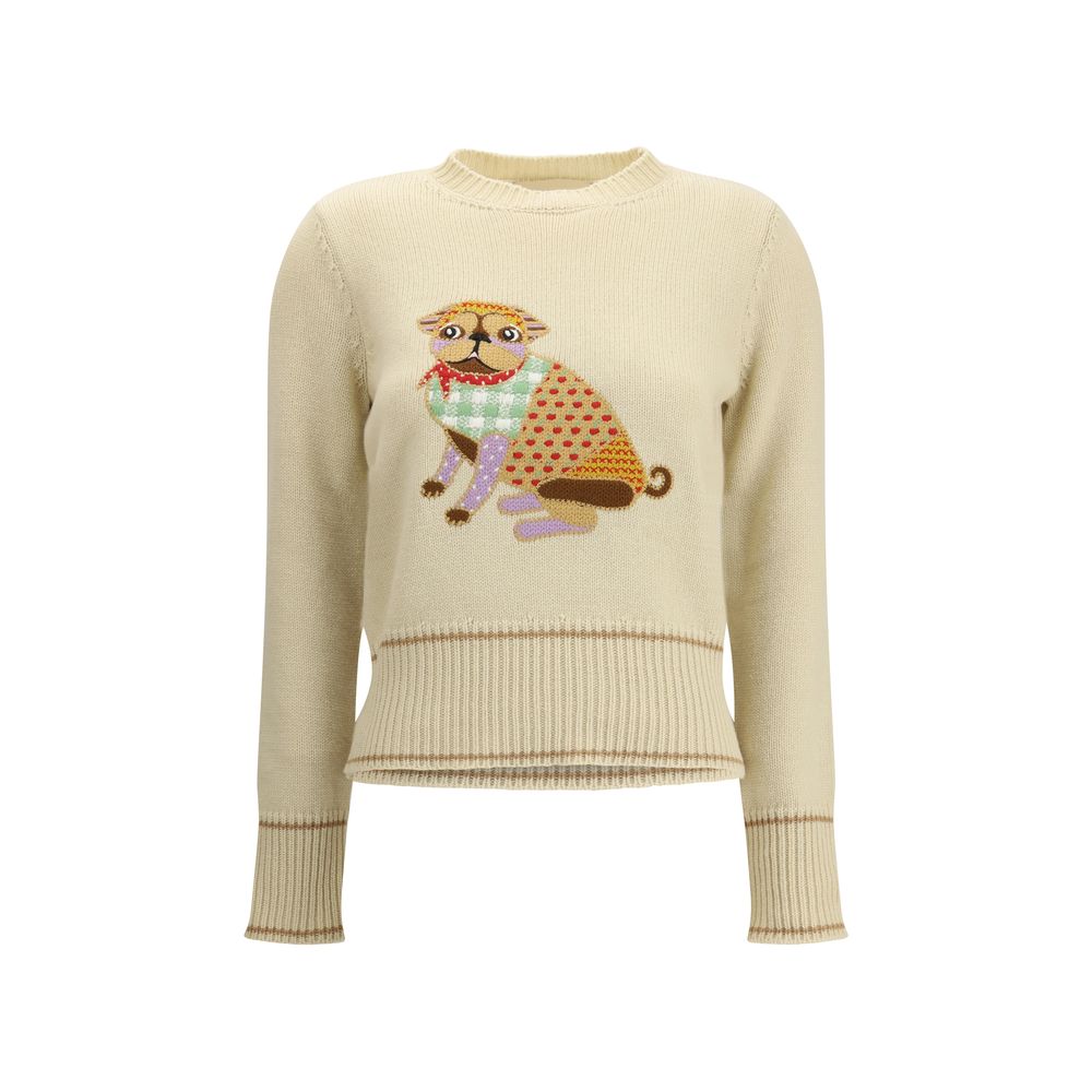Valentino Cream Fleece Wool Sweatshirt