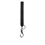 Dolce & Gabbana Black Burgundy Nylon DG Logo Crown Holder Keychain Keyring with silver-tone hardware.