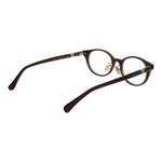 Max Mara Brown Women Glasses Frame in acetate full-rim oval style with demo lenses, size 49-18-145, side view