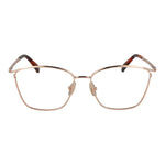 Max Mara Rose Gold Women Glasses Frame, full-rim rectangular style, metal frame with demo plastic lenses, 100% UVA&UVB protection.
