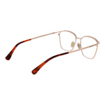 Alt Tag: Max Mara Rose Gold Women Glasses Frame in full-rim metal, rectangle style with plastic demo lenses and UVA&UVB protection.