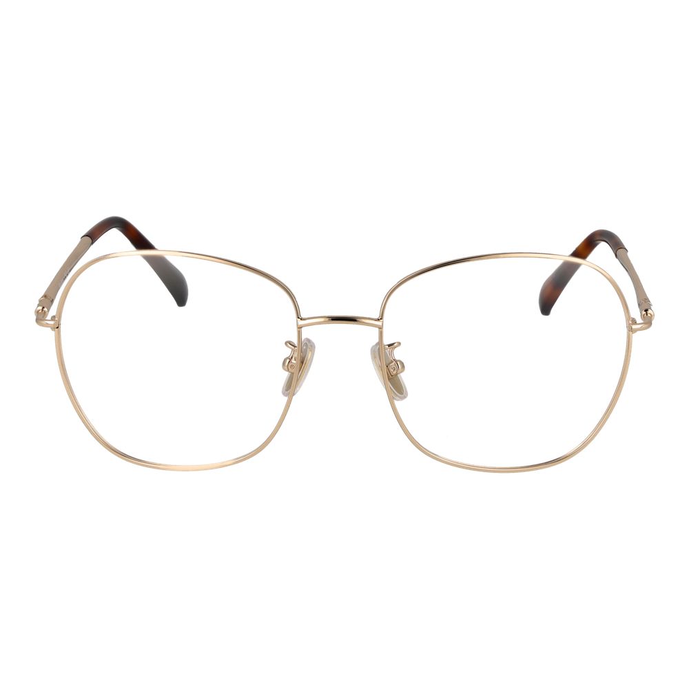 Max Mara Gold Women Glasses Frame, full-rim butterfly style, metal frame, 100% UVA&UVB protection, includes branded case.