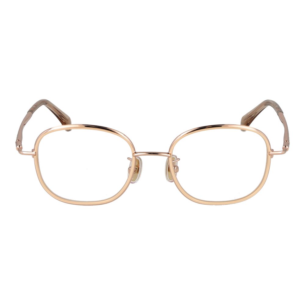 Max Mara Rose Gold Women Glasses Frame, round full-rim metal design with demo lenses, measures 48mm lens width and 130mm frame width.