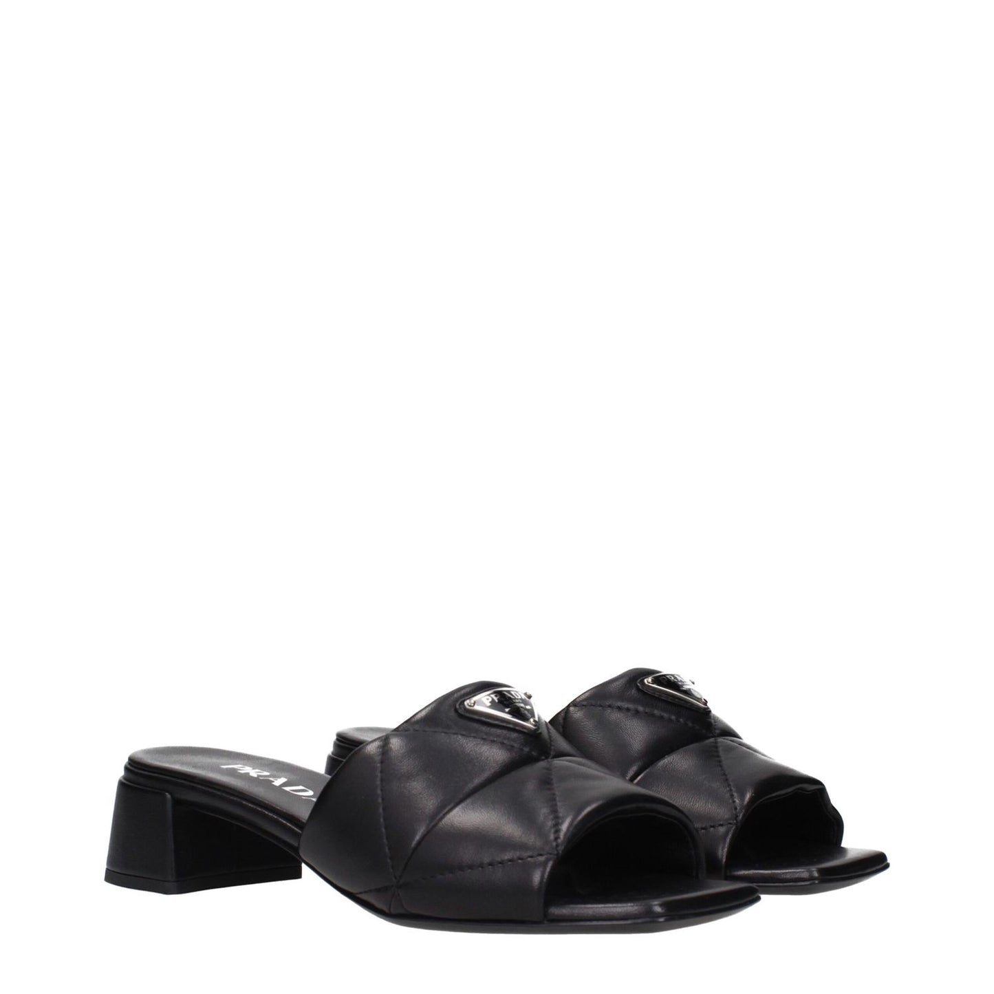 Prada Black Leather Sandals