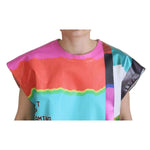 Dolce & Gabbana Multicolor Print Blouse Cotton Tank TV Print T-shirt sleeveless with colorful design