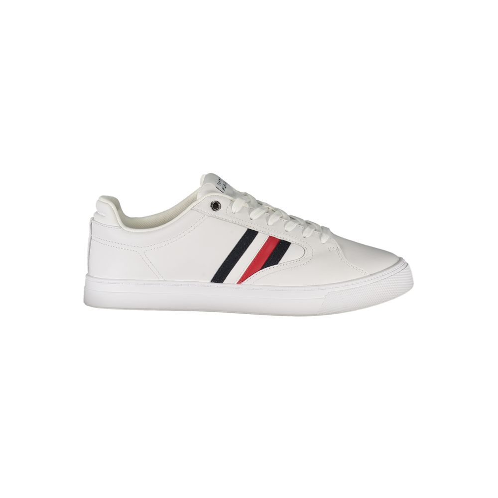 Alt Tag: Tommy Hilfiger White Leather Men Sneaker with logo and sleek design