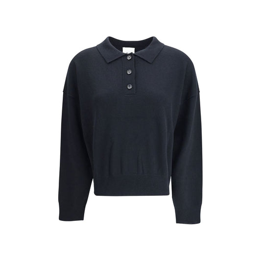 Allude Wool polo Sweater with ribbed collar and three-button closure, in soft fleece wool and kashmir blend, regular fit.
