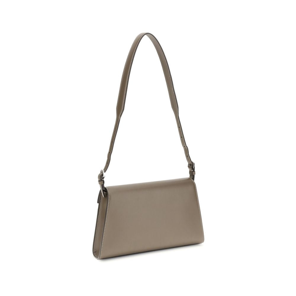 Savette Beige Calf Leather Bos Taurus Shoulder Bag