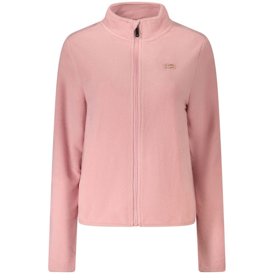 Norway 1963 Pink Polyester Women Sweater with applique and logo in cozy fleece fabric