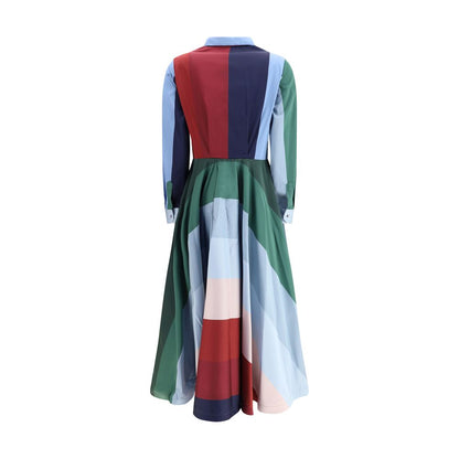 Sara Roka Multicolor Polyester Casual Dress