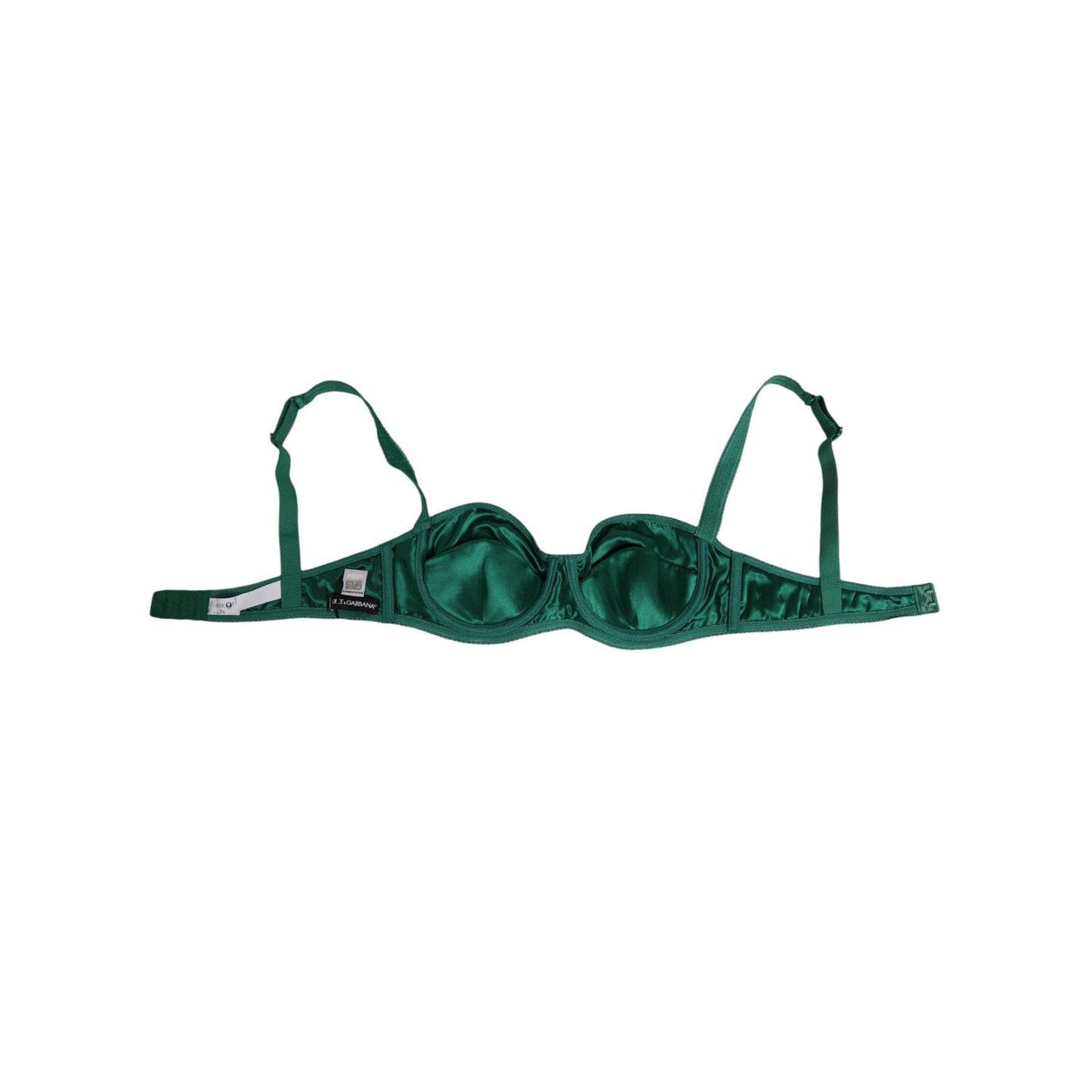 Dolce & Gabbana Green Satin Semi-Padded Underwire Musk Underwear